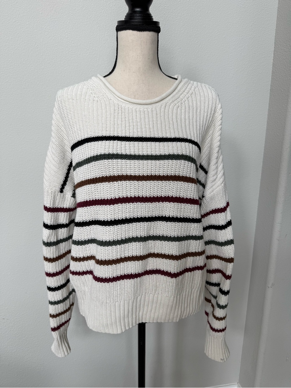 GAP Striped Crewneck Cotton Sweater